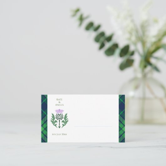Traditionele Schotse Tartan en Schotse distel Plaatskaartje (Staand voorkant)