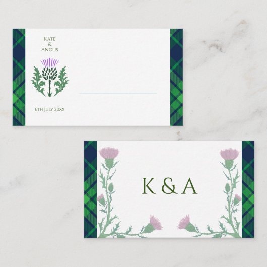 Traditionele Schotse Tartan en Schotse distel Plaatskaartje (Voorkant / Achterkant)