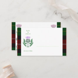 Traditionele Schotse Tartan en Schotse distel Plaatskaartje