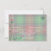 Traditionele Schotse Tartan en Schotse distel RSVP Kaartje (Voorkant)