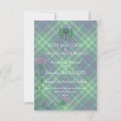 Traditionele Schotse Tartan en Schotse distel Save The Date (Achterkant)