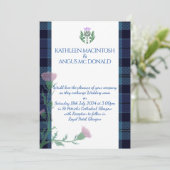 Traditionele Schotse Tartan grens en distel Kaart (Staand voorkant)