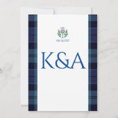 Traditionele Schotse Tartan grens en distel Kaart (Achterkant)