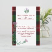 Traditionele Schotse Tartan grens en distel Kaart (Staand voorkant)