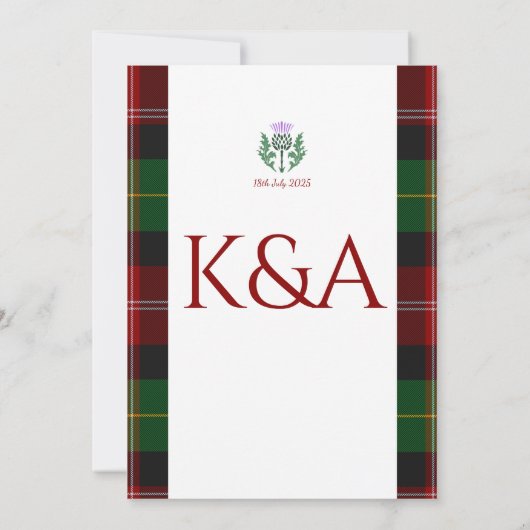 Traditionele Schotse Tartan grens en distel Kaart (Achterkant)