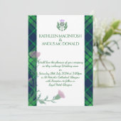 Traditionele Schotse Tartan grens en distel Kaart (Staand voorkant)