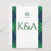 Traditionele Schotse Tartan grens en distel Kaart (Achterkant)