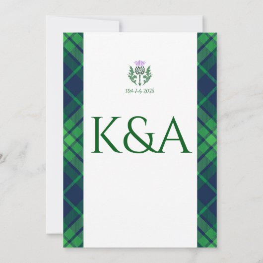 Traditionele Schotse Tartan grens en distel Kaart (Achterkant)