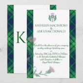 Traditionele Schotse Tartan grens en distel Kaart (Voorkant / Achterkant)