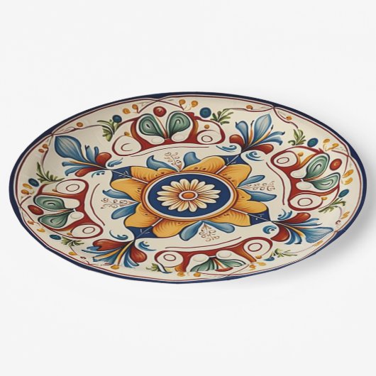 Traditionele Siciliaanse Italiaanse keramiek Papieren Bordje (Gekanteld)