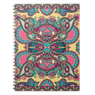 Traditionele sierbloem-paisleybandanna. Yo Notitieboek