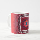 Traditionele Sindhi Cultuur Ajrak Patroon Art Prin Koffiemok (Voorkant links)