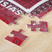 Traditionele Sindhi Cultuur Ajrak Patroon Art Prin Legpuzzel (Zijkant)