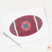 Traditionele Sindhi Cultuur Ajrak Patroon Art Prin Ovale Sticker (Envelop)