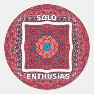 Traditionele Sindhi Cultuur Ajrak Patroon Art Prin Ronde Sticker