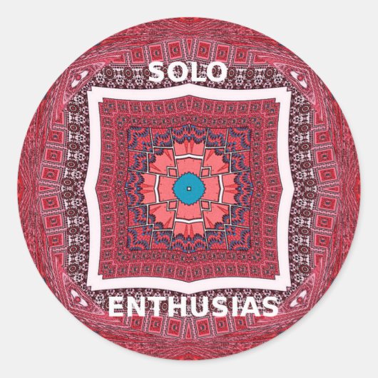 Traditionele Sindhi Cultuur Ajrak Patroon Art Prin Ronde Sticker (Voorkant)