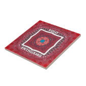 Traditionele Sindhi Cultuur Ajrak Patroon Art Prin Tegeltje (Zijkant)