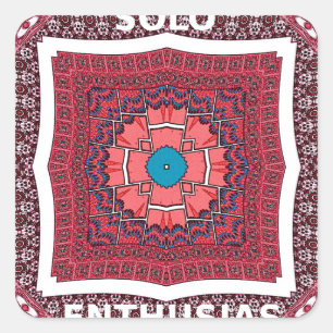 Traditionele Sindhi Cultuur Ajrak Patroon Art Prin Vierkante Sticker