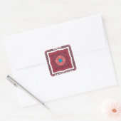 Traditionele Sindhi Cultuur Ajrak Patroon Art Prin Vierkante Sticker (Envelop)