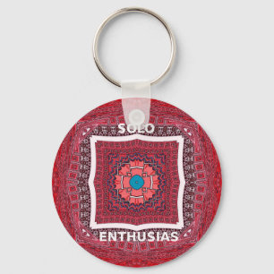 Traditionele Sindhi-cultuur Ajrak-patroon kunstpri Sleutelhanger