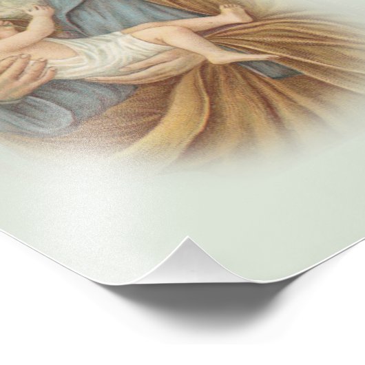 Traditionele Sint-Jozef en Kind-Jezus Foto Afdruk (Hoek)