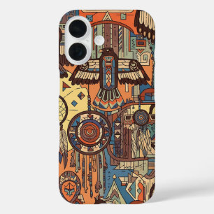 TRADITIONELE SIOUX INDIANSE KUNST iPhone 16 HOESJE