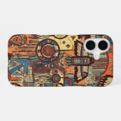 TRADITIONELE SIOUX INDIANSE KUNST iPhone 16 HOESJE (Achterkant horizontaal)