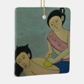 Traditionele slachting in Thailand Keramisch Ornament (Rechts)