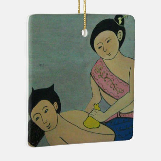 Traditionele slachting in Thailand Keramisch Ornament (Rechts)