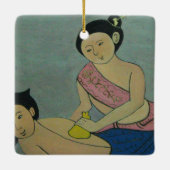 Traditionele slachting in Thailand Keramisch Ornament (Achterkant)