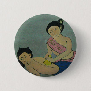Traditionele slachting in Thailand Ronde Button 5,7 Cm