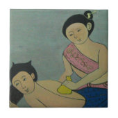 Traditionele slachting in Thailand Tegeltje (Voorkant)