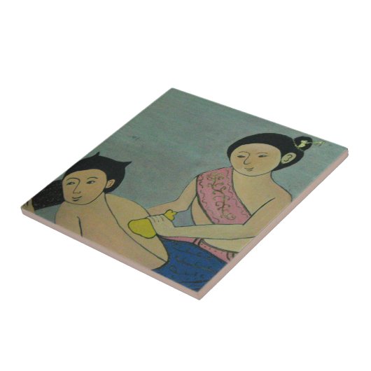 Traditionele slachting in Thailand Tegeltje (Zijkant)