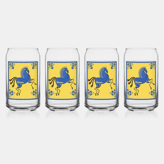 Traditionele Slavic Folk Art Oekraïne Blikvorm Glas (Voorkant)