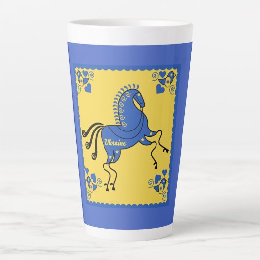 Traditionele Slavic Folk Art Oekraïne Latte Mok (Voorkant)