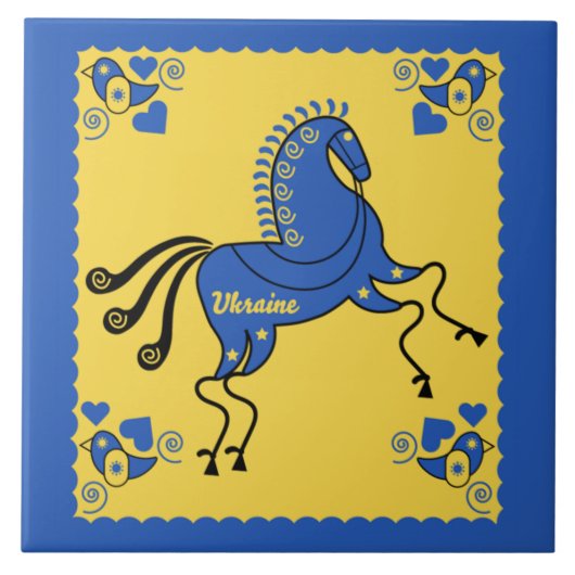 Traditionele Slavic Folk Art Oekraïne Tegeltje (Voorkant)