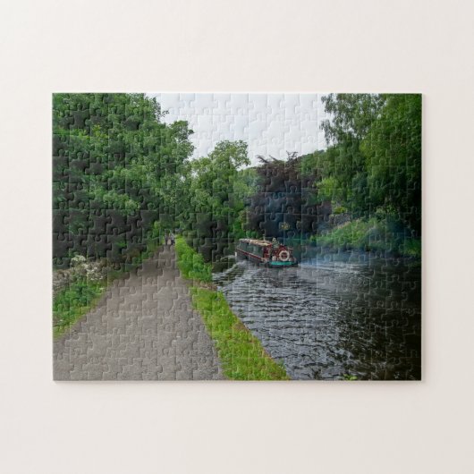Traditionele smalboot op het Rochdale-kanaal Legpuzzel (Horizontaal)