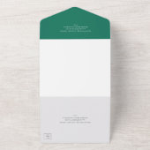 Traditionele smaragdgroene elegante bruiloft all in one uitnodiging (Buitenkant)