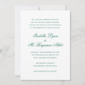 Traditionele Smaragdgroene Formele Elegante Huweli Kaart (Voorkant)