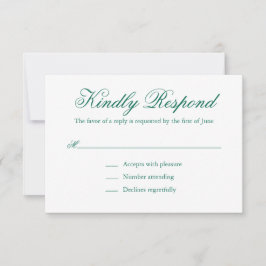 Traditionele Smaragdgroene Formele Elegante Huweli RSVP Kaartje