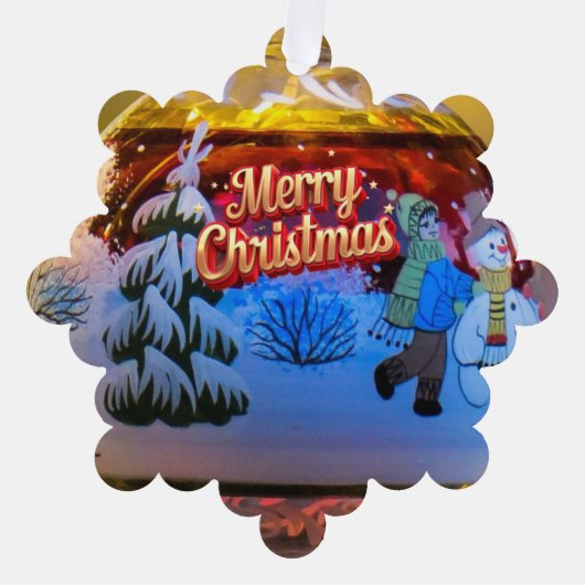 Traditionele sneeuwman Kerst Keepsake Ornament Kaart (Voorkant)