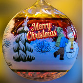 Traditionele sneeuwman Kerst Keepsake Ornament Kaart