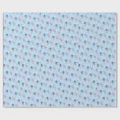 Traditionele Sneeuwman Kerstmis op LICHTBLAUW Cadeaupapier (Vlak)