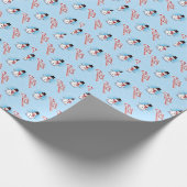 Traditionele Sneeuwman Kerstmis op LICHTBLAUW Cadeaupapier (Hoek)