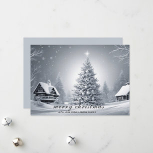 Traditionele Sneeuwrijke Winter Vakanties Kerstmis Feestdagenkaart