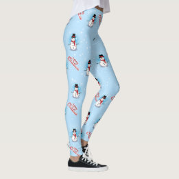 Traditionele Snowman met vrolijk kerstfeest op BLU Leggings