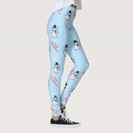 Traditionele Snowman met vrolijk kerstfeest op BLU Leggings