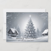 Traditionele Snowy Winter Feestdagen Kerst Feestdagenkaart (Voorkant)