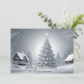 Traditionele Snowy Winter Feestdagen Kerst Feestdagenkaart (Staand voorkant)