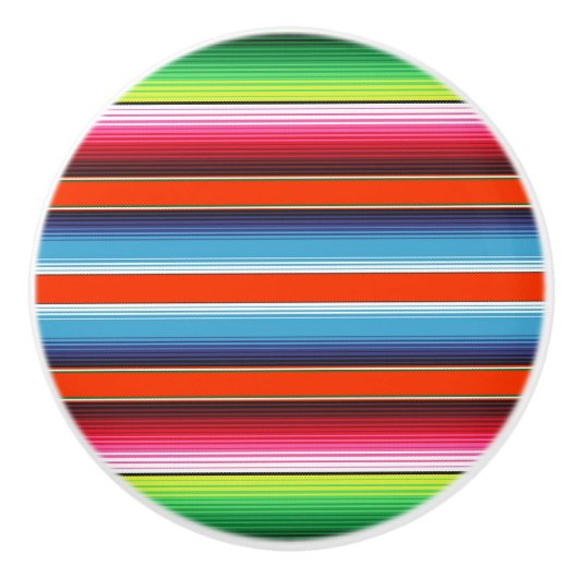 Traditionele Spaanse Serape Fiesta Mexicaanse Blan Keramische Knop (Voorkant)